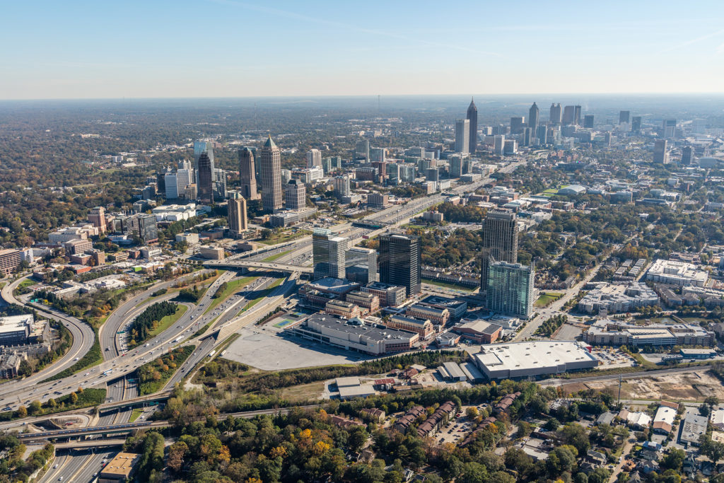 aerial overview in 201 17th St, Atlanta, GA